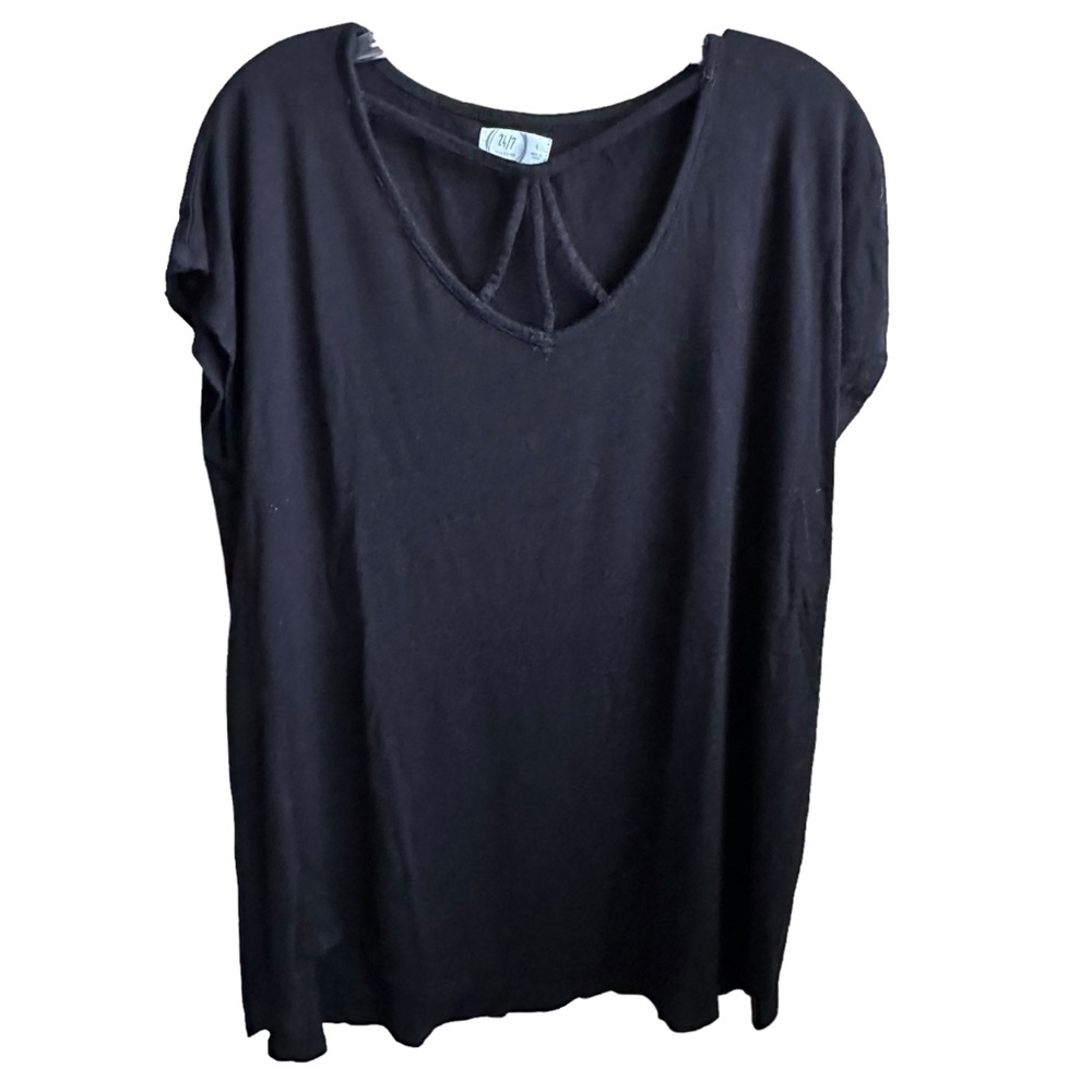 Maurices 24/7 Black Soft Short Sleeve T-Shirt Size Large